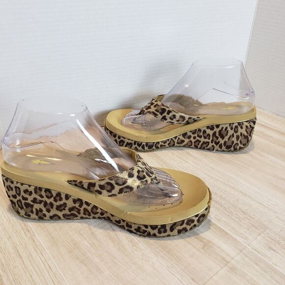 Volatile Leopard Print Wedge Platform Slide Sandals Women’s Size 8 - Picture 4 of 8